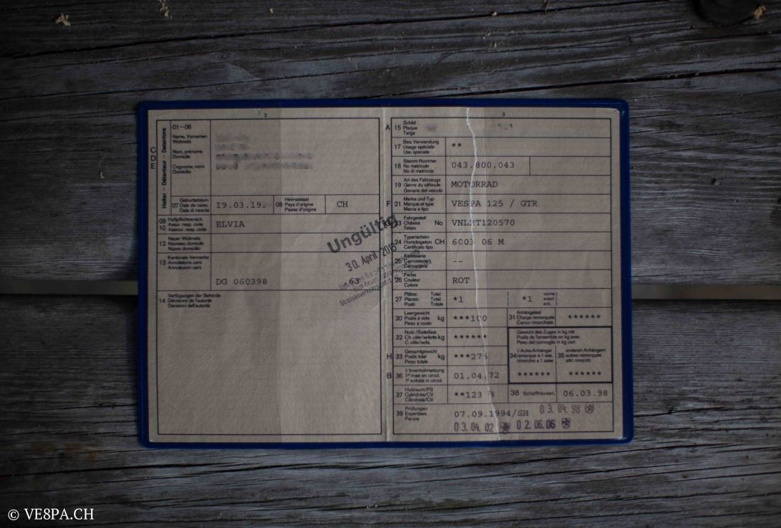 Vespa GTR (Gran Turismo) 125, Rosso Corallo, Jg. 1972, im O-Lack, original Zustand - VE8PA.CH-109