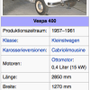 Vespa 400 Datenblatt