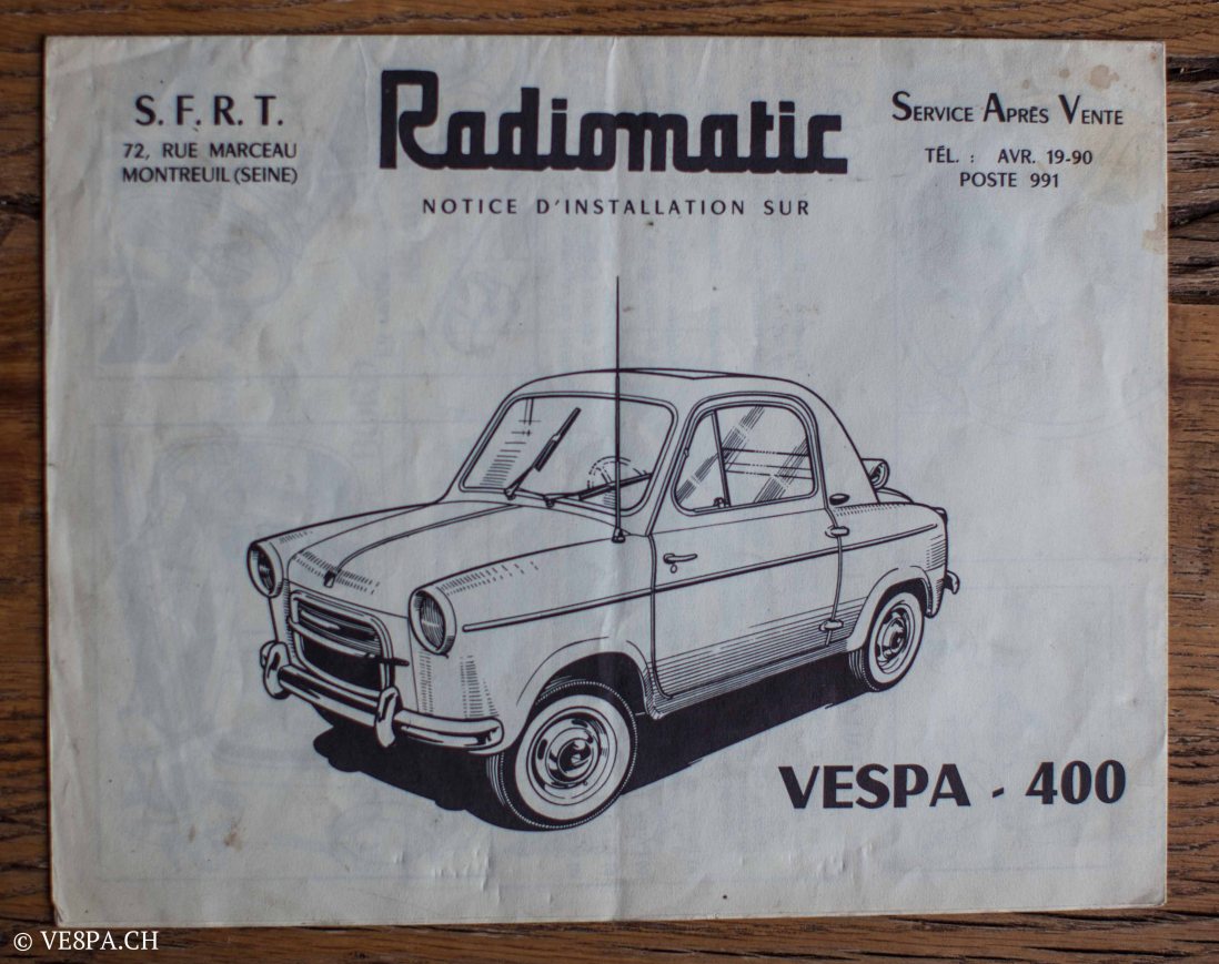 Vespa ACMA 400, 1958, O-Lack, Erstserie, www.VE8PA.CH-102