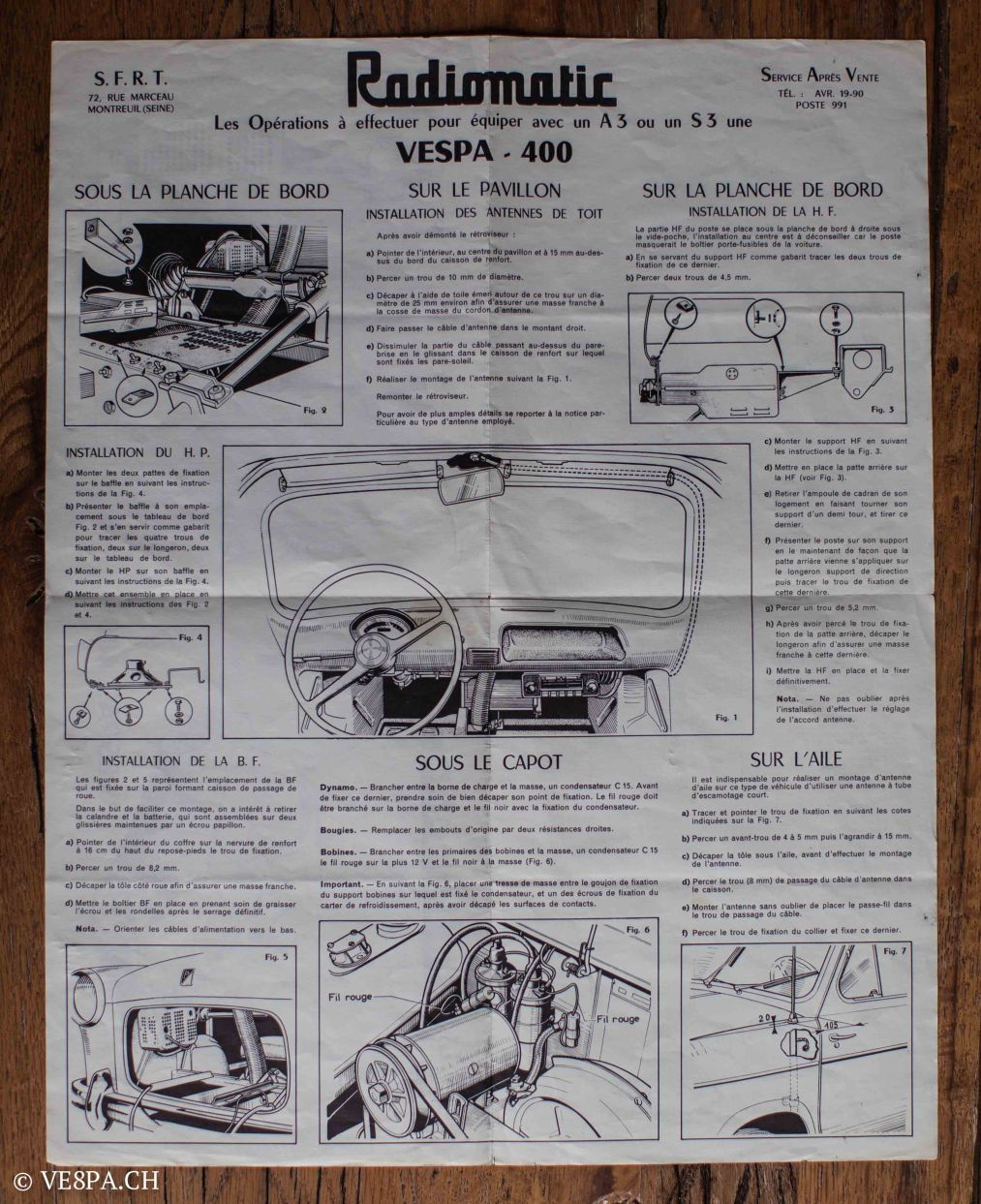 Vespa ACMA 400, 1958, O-Lack, Erstserie, www.VE8PA.CH-103