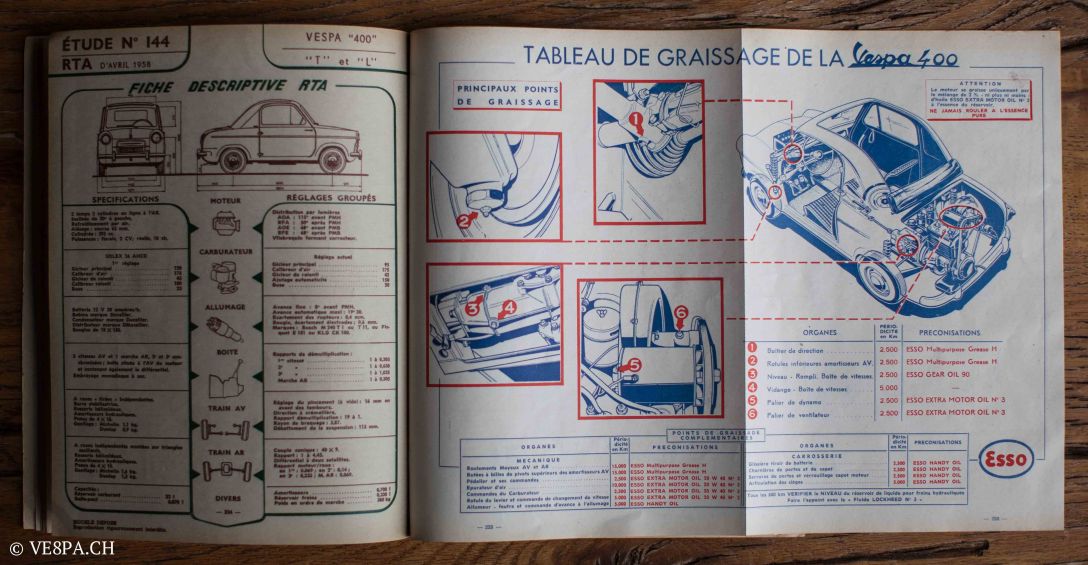 Vespa ACMA 400, 1958, O-Lack, Erstserie, www.VE8PA.CH-108