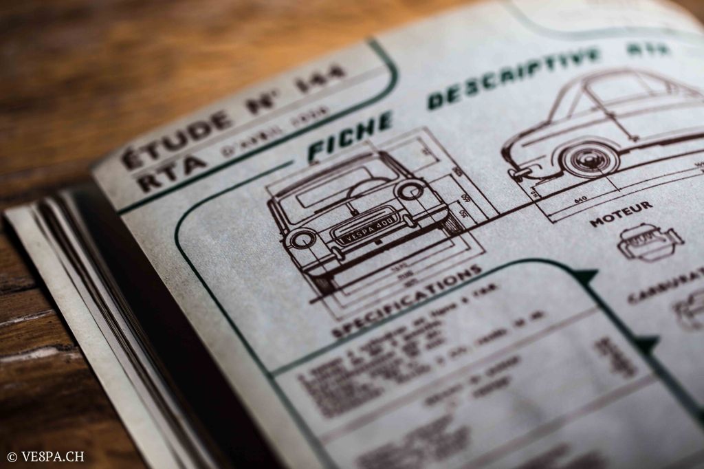 Vespa ACMA 400, 1958, O-Lack, Erstserie, www.VE8PA.CH-109