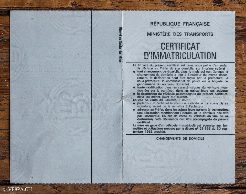 Vespa ACMA 400, 1958, O-Lack, Erstserie, www.VE8PA.CH-1