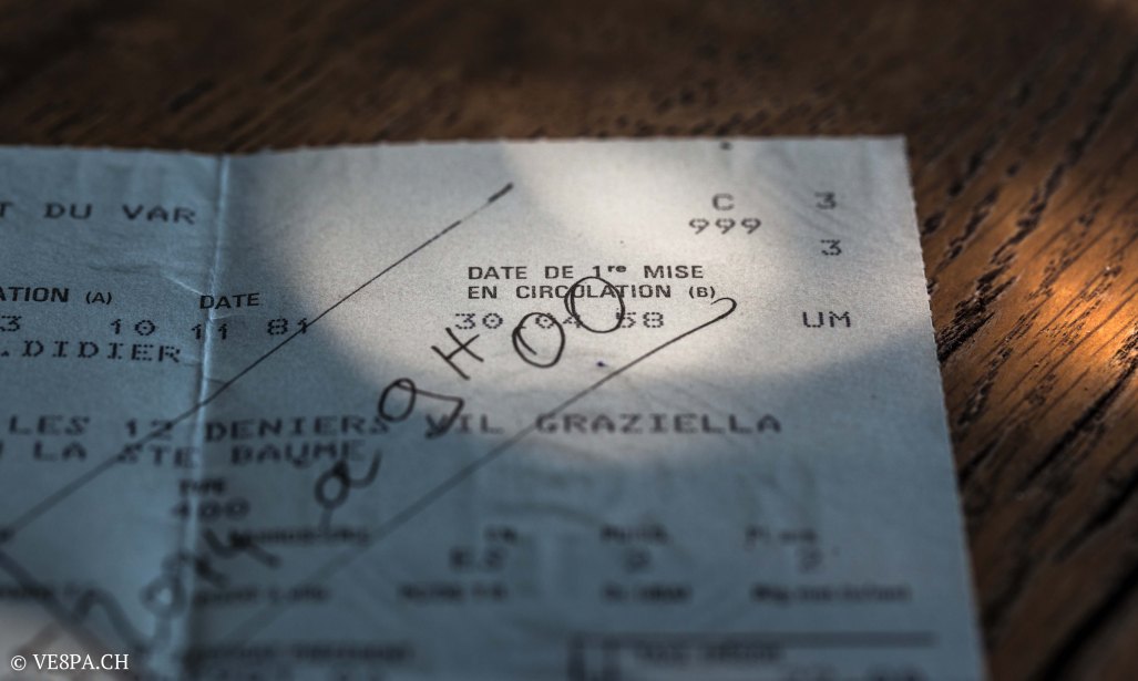 Vespa ACMA 400, 1958, O-Lack, Erstserie, www.VE8PA.CH-4