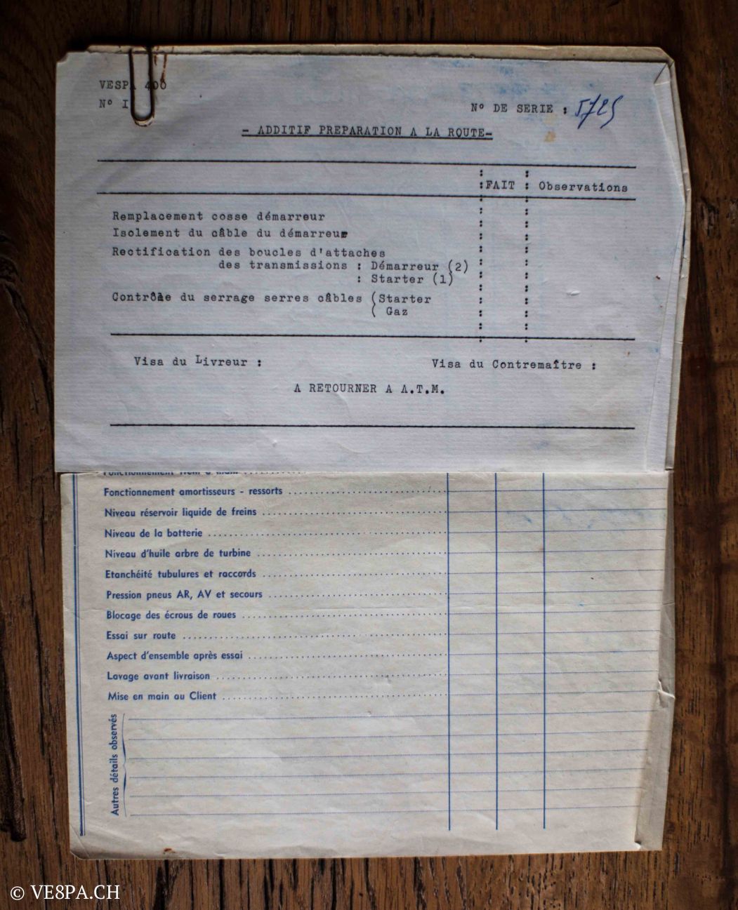 Vespa ACMA 400, 1958, O-Lack, Erstserie, www.VE8PA.CH-72