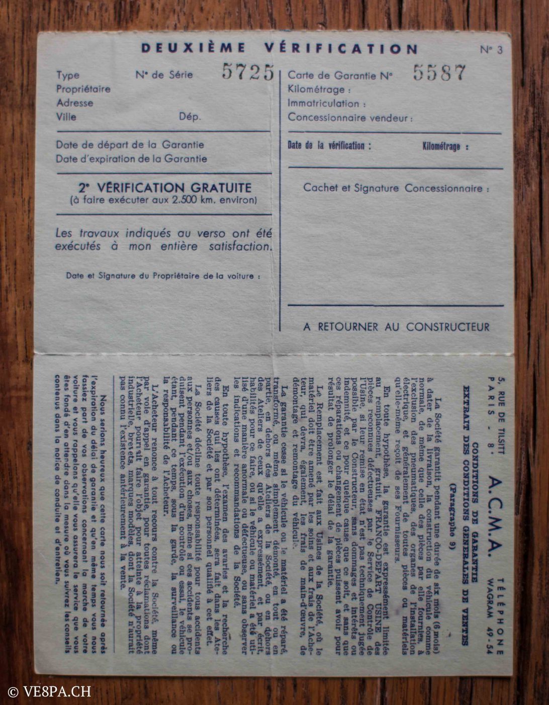 Vespa ACMA 400, 1958, O-Lack, Erstserie, www.VE8PA.CH-77