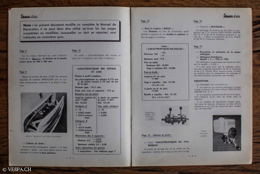 Vespa ACMA 400, 1958, O-Lack, Erstserie, www.VE8PA.CH-83