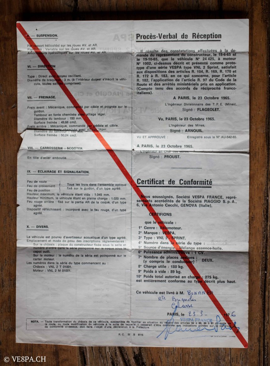 Vespa GTR 125, wie Vespa TS, Vespa Rally 180 200, Vespa SS 180, O-Lack, Conservata, Original - VE8PA.CH-7