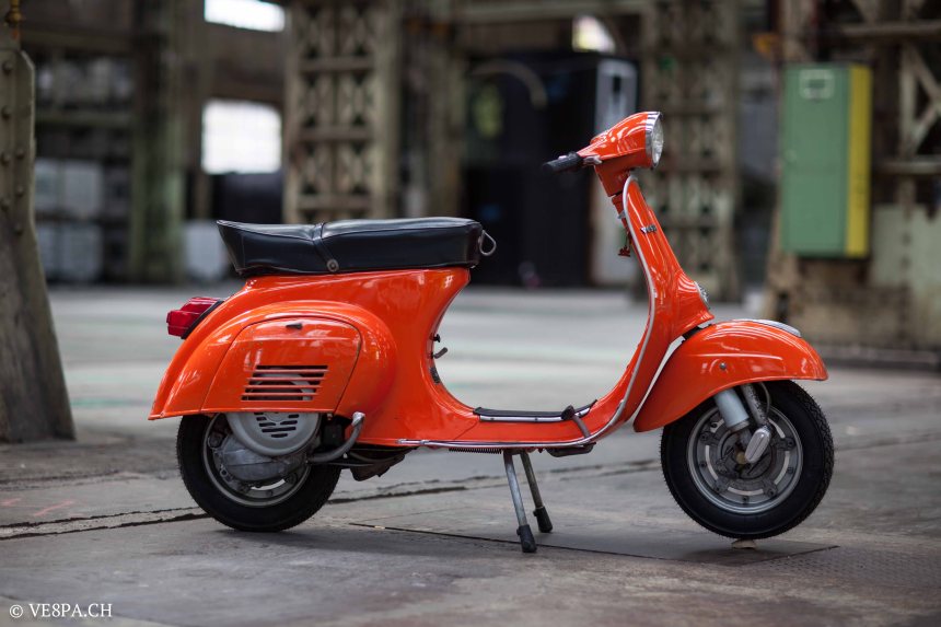 Vespa Primavera 1975, Orange, im O-Lack, Originallack, Vespa Smallframe wie Vespa 50SS, ET3, VE8PA.CH-75